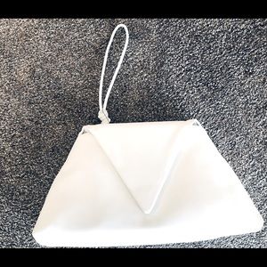 White clutch bag